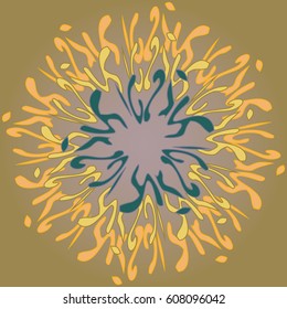 New symmetrical mandala in style zentangle inspired art with doodle. Decorative object can be used for wallpaper, pattern fills, web pages, surface textures.