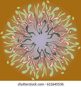 New symmetrical mandala in style zentangle inspired art with doodle. Decorative object can be used for wallpaper, pattern fills, web pages, surface textures.