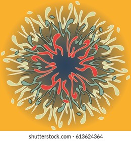 New symmetrical mandala in style zentangle inspired art with doodle. Decorative object can be used for wallpaper, pattern fills, web pages, surface textures.