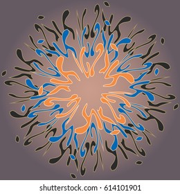 New symmetrical mandala in style zentangle inspired art with doodle. Decorative object can be used for wallpaper, pattern fills, web pages, surface textures.