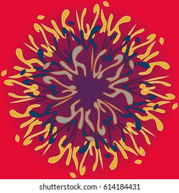 New symmetrical mandala in style zentangle inspired art with doodle. Decorative object can be used for wallpaper, pattern fills, web pages, surface textures.