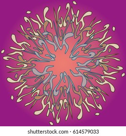 New symmetrical mandala in style zentangle inspired art with doodle. Decorative object can be used for wallpaper, pattern fills, web pages, surface textures.