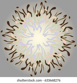 New symmetrical mandala in style zentangle inspired art with doodle. Decorative object can be used for wallpaper, pattern fills, web pages, surface textures.