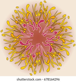 New symmetrical mandala in style zentangle inspired art with doodle. Decorative object can be used for wallpaper, pattern fills, web pages, surface textures.