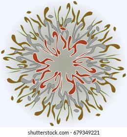 New symmetrical mandala in style zentangle inspired art with doodle. Decorative object can be used for wallpaper, pattern fills, web pages, surface textures.