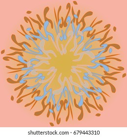 New symmetrical mandala in style zentangle inspired art with doodle. Decorative object can be used for wallpaper, pattern fills, web pages, surface textures.