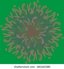 New symmetrical mandala in style zentangle inspired art with doodle. Decorative object can be used for wallpaper, pattern fills, web pages, surface textures.