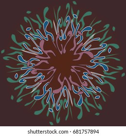 New symmetrical mandala in style zentangle inspired art with doodle. Decorative object can be used for wallpaper, pattern fills, web pages, surface textures.