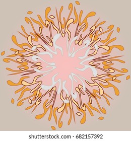 New symmetrical mandala in style zentangle inspired art with doodle. Decorative object can be used for wallpaper, pattern fills, web pages, surface textures.