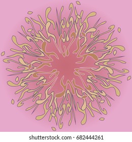 New symmetrical mandala in style zentangle inspired art with doodle. Decorative object can be used for wallpaper, pattern fills, web pages, surface textures.