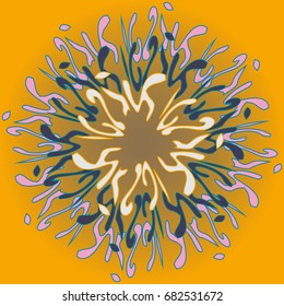 New symmetrical mandala in style zentangle inspired art with doodle. Decorative object can be used for wallpaper, pattern fills, web pages, surface textures.