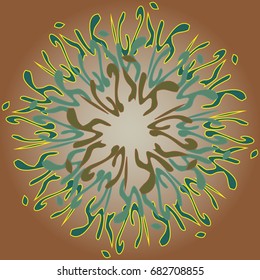 New symmetrical mandala in style zentangle inspired art with doodle. Decorative object can be used for wallpaper, pattern fills, web pages, surface textures.
