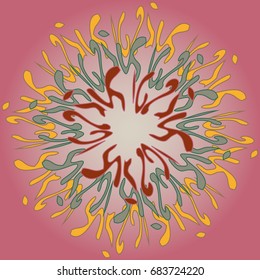 New symmetrical mandala in style zentangle inspired art with doodle. Decorative object can be used for wallpaper, pattern fills, web pages, surface textures.