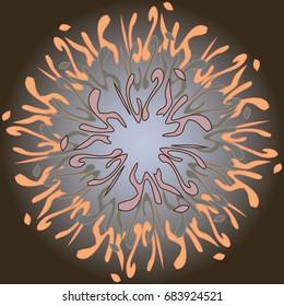 New symmetrical mandala in style zentangle inspired art with doodle. Decorative object can be used for wallpaper, pattern fills, web pages, surface textures.