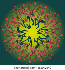 New symmetrical mandala in style zentangle inspired art with doodle. Decorative object can be used for wallpaper, pattern fills, web pages, surface textures.