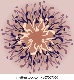 New symmetrical mandala in style zentangle inspired art with doodle. Decorative object can be used for wallpaper, pattern fills, web pages, surface textures.