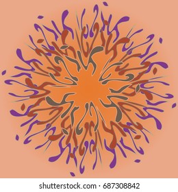 New symmetrical mandala in style zentangle inspired art with doodle. Decorative object can be used for wallpaper, pattern fills, web pages, surface textures.