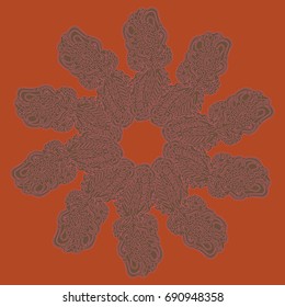 New symmetrical mandala in style zentangle inspired art with doodle. Decorative object can be used for wallpaper, pattern fills, web pages, surface textures.