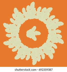 New symmetrical mandala in style zentangle inspired art with doodle. Decorative object can be used for wallpaper, pattern fills, web pages, surface textures.