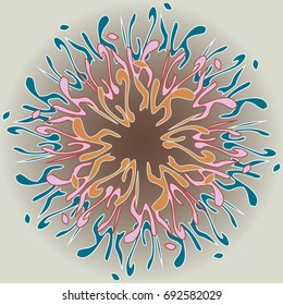 New symmetrical mandala in style zentangle inspired art with doodle. Decorative object can be used for wallpaper, pattern fills, web pages, surface textures.