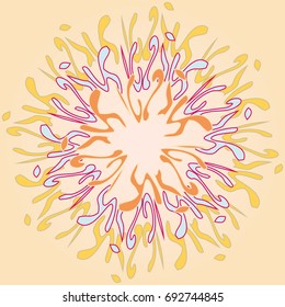 New symmetrical mandala in style zentangle inspired art with doodle. Decorative object can be used for wallpaper, pattern fills, web pages, surface textures.