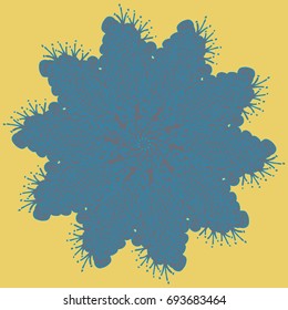 New symmetrical mandala in style zentangle inspired art with doodle. Decorative object can be used for wallpaper, pattern fills, web pages, surface textures.