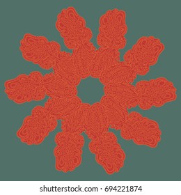 New symmetrical mandala in style zentangle inspired art with doodle. Decorative object can be used for wallpaper, pattern fills, web pages, surface textures.