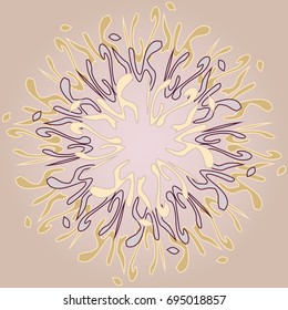 New symmetrical mandala in style zentangle inspired art with doodle. Decorative object can be used for wallpaper, pattern fills, web pages, surface textures.