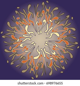 New symmetrical mandala in style zentangle inspired art with doodle. Decorative object can be used for wallpaper, pattern fills, web pages, surface textures.