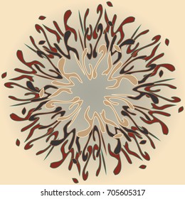 New symmetrical mandala in style zentangle inspired art with doodle. Decorative object can be used for wallpaper, pattern fills, web pages, surface textures.