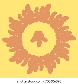 New symmetrical mandala in style zentangle inspired art with doodle. Decorative object can be used for wallpaper, pattern fills, web pages, surface textures.