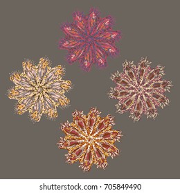 New symmetrical mandala in style zentangle inspired art with doodle. Decorative object can be used for wallpaper, pattern fills, web pages, surface textures.