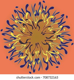 New symmetrical mandala in style zentangle inspired art with doodle. Decorative object can be used for wallpaper, pattern fills, web pages, surface textures.