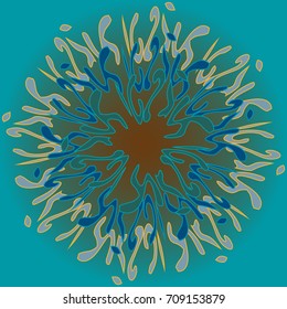 New symmetrical mandala in style zentangle inspired art with doodle. Decorative object can be used for wallpaper, pattern fills, web pages, surface textures.