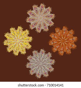 New symmetrical mandala in style zentangle inspired art with doodle. Decorative object can be used for wallpaper, pattern fills, web pages, surface textures.