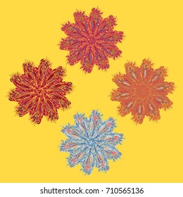 New symmetrical mandala in style zentangle inspired art with doodle. Decorative object can be used for wallpaper, pattern fills, web pages, surface textures.