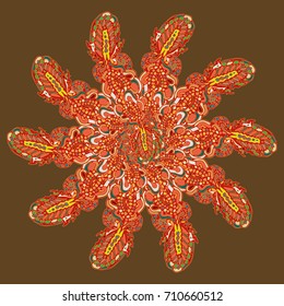 New symmetrical mandala in style zentangle inspired art with doodle. Decorative object can be used for wallpaper, pattern fills, web pages, surface textures.