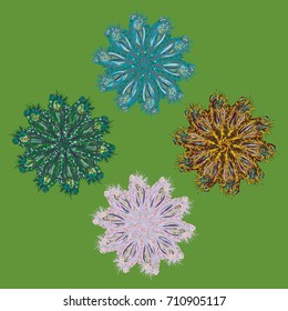 New symmetrical mandala in style zentangle inspired art with doodle. Decorative object can be used for wallpaper, pattern fills, web pages, surface textures.
