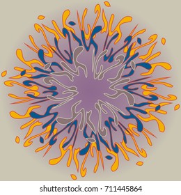 New symmetrical mandala in style zentangle inspired art with doodle. Decorative object can be used for wallpaper, pattern fills, web pages, surface textures.