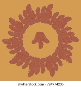 New symmetrical mandala in style zentangle inspired art with doodle. Decorative object can be used for wallpaper, pattern fills, web pages, surface textures.