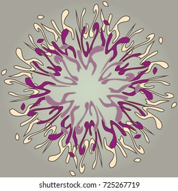 New symmetrical mandala in style zentangle inspired art with doodle. Decorative object can be used for wallpaper, pattern fills, web pages, surface textures.