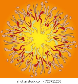 New symmetrical mandala in style zentangle inspired art with doodle. Decorative object can be used for wallpaper, pattern fills, web pages, surface textures.