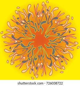 New symmetrical mandala in style zentangle inspired art with doodle. Decorative object can be used for wallpaper, pattern fills, web pages, surface textures.