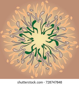 New symmetrical mandala in style zentangle inspired art with doodle. Decorative object can be used for wallpaper, pattern fills, web pages, surface textures.