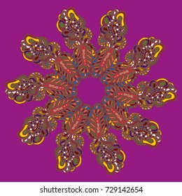 New symmetrical mandala in style zentangle inspired art with doodle. Decorative object can be used for wallpaper, pattern fills, web pages, surface textures.