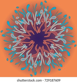 New symmetrical mandala in style zentangle inspired art with doodle. Decorative object can be used for wallpaper, pattern fills, web pages, surface textures.