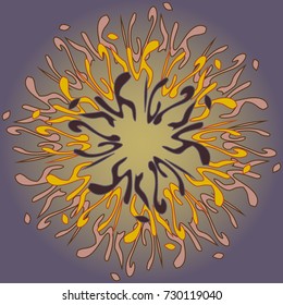 New symmetrical mandala in style zentangle inspired art with doodle. Decorative object can be used for wallpaper, pattern fills, web pages, surface textures.