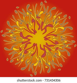 New symmetrical mandala in style zentangle inspired art with doodle. Decorative object can be used for wallpaper, pattern fills, web pages, surface textures.