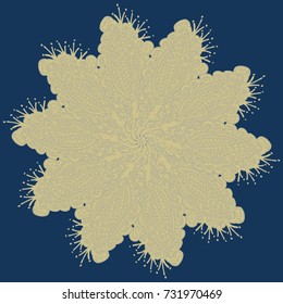 New symmetrical mandala in style zentangle inspired art with doodle. Decorative object can be used for wallpaper, pattern fills, web pages, surface textures.