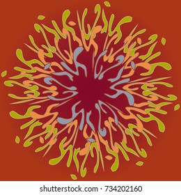 New symmetrical mandala in style zentangle inspired art with doodle. Decorative object can be used for wallpaper, pattern fills, web pages, surface textures.